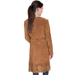 Load image into Gallery viewer, Suede Fringe Maxi Coat