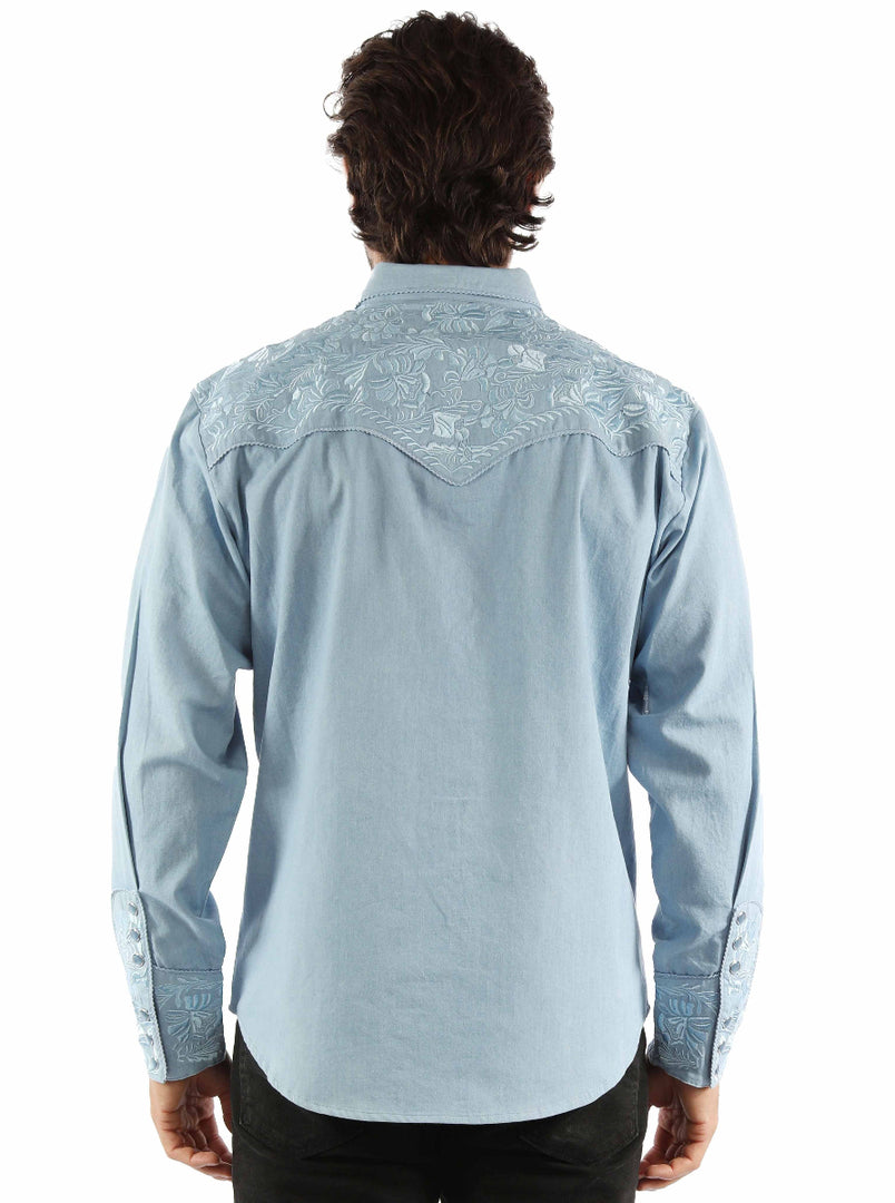 Men's Tooled Embroidery Western Shirt