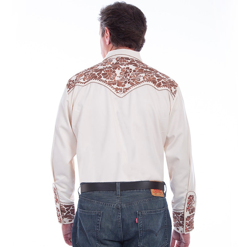 Men's Tooled Embroidery Western Shirt