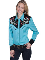 Load image into Gallery viewer, Horseshoe and Rose Embroidered Western Shirt