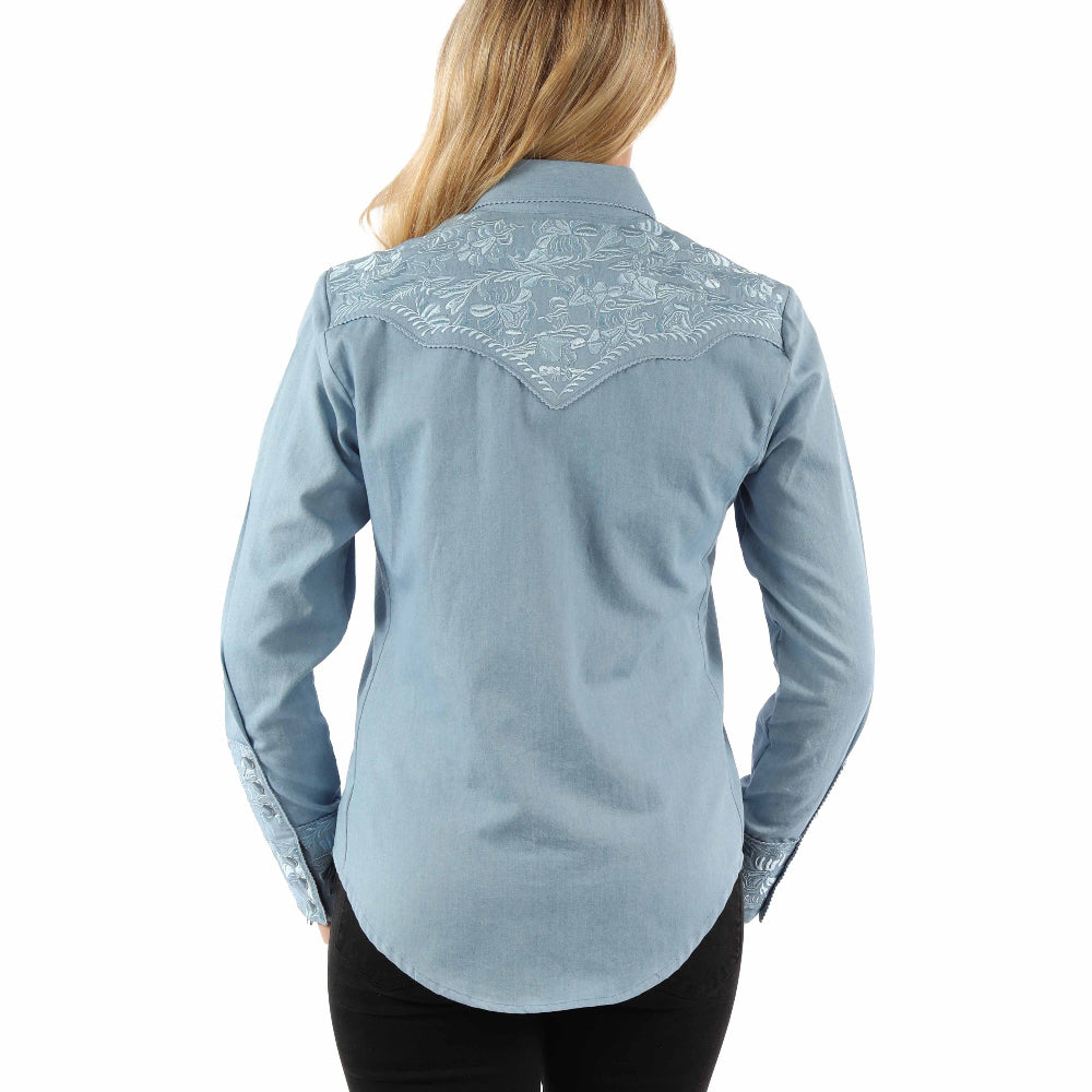 Women's Floral Tooled Embroidered Western Shirt