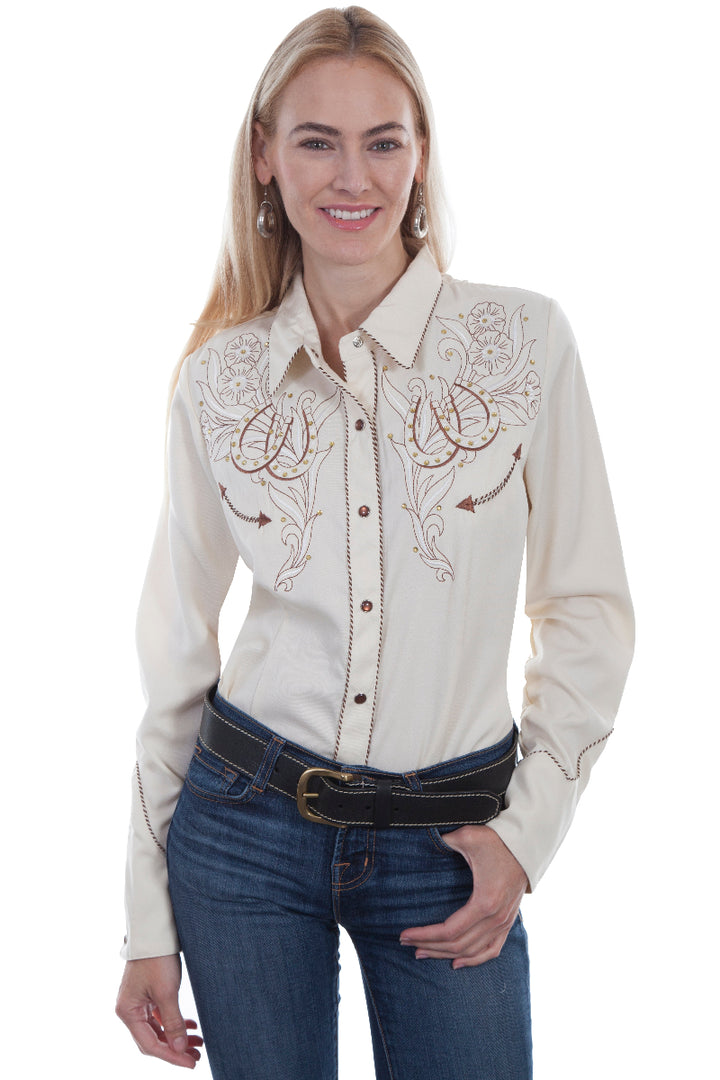 Horseshoe Embroidered Western Shirt