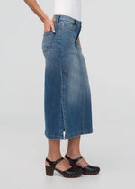 Load image into Gallery viewer, Performance Denim Slit Skirt