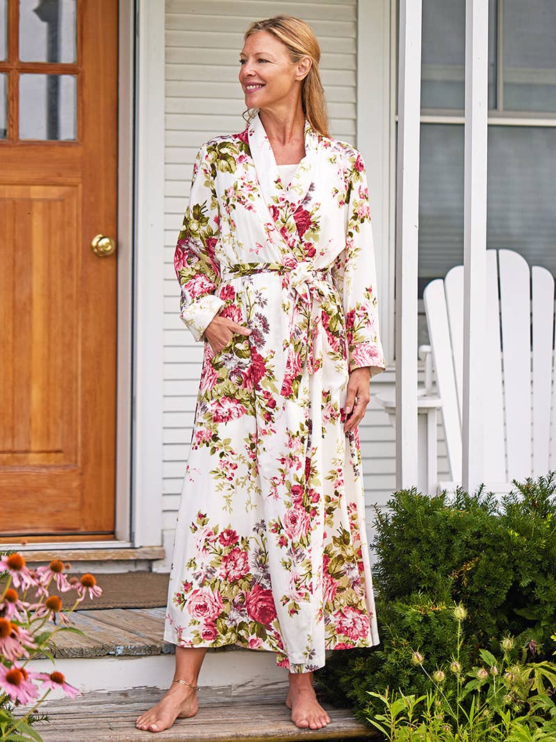 Cottage Rose Dressing Gown Ivory