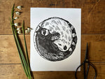 Load image into Gallery viewer, Possum Raccoon Circle Love 8x10 Print