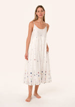 Load image into Gallery viewer, Embroidered Empire Waist Midi Dress