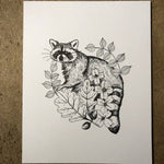 Load image into Gallery viewer, Raccoon & Native Plants 11x14 Print