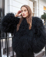 Load image into Gallery viewer, Shearling Jacket Black