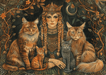 Load image into Gallery viewer, Freya the Norse Goddess with Her Cats