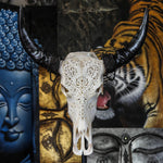 Load image into Gallery viewer, Hand Carved Buffalo Skull - Flower