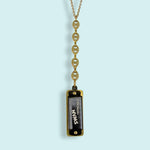 Load image into Gallery viewer, Black Anchor Chain Harmonica Necklace