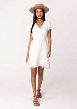 Load image into Gallery viewer, Eyelet Ruffle Mini Dress