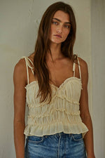 Load image into Gallery viewer, Ruffled Cotton Sweetheart Top