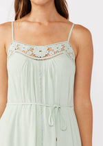 Load image into Gallery viewer, Floral Trim Midi Dress