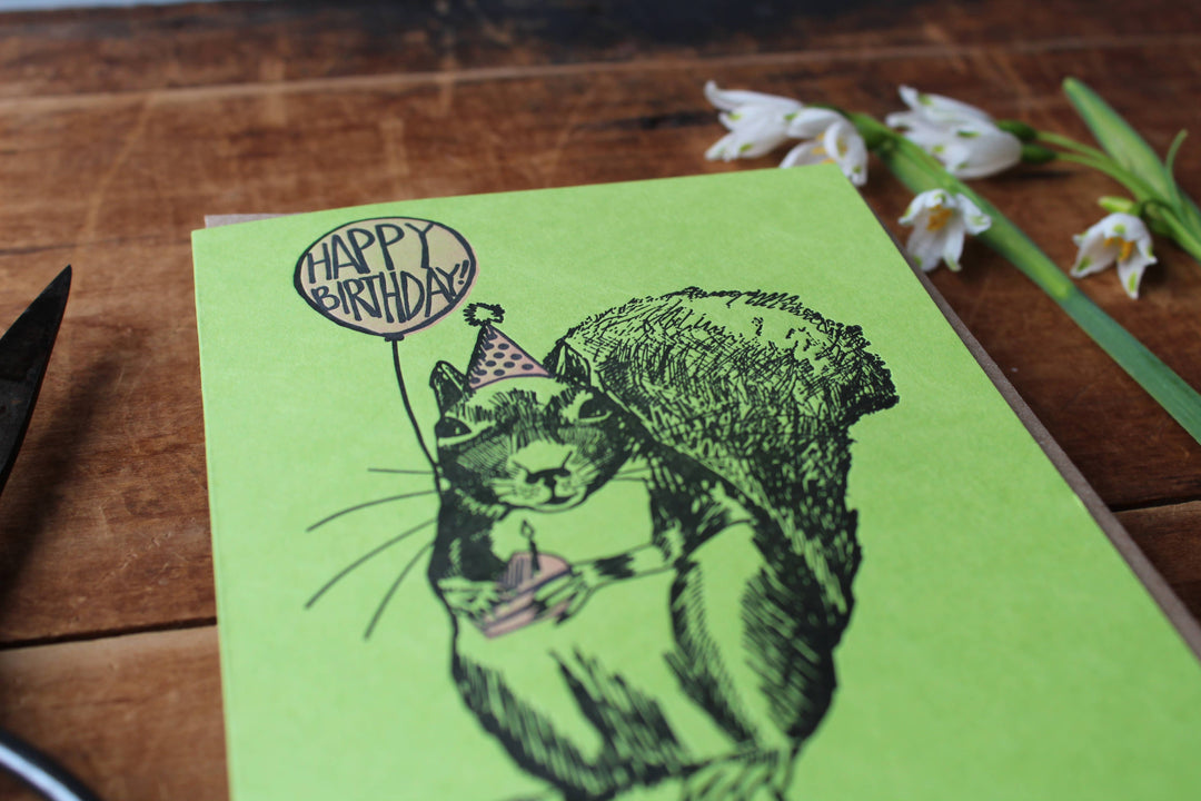 Birthday Squirrel Balloon Card