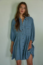 Load image into Gallery viewer, Cotton Button Down Mini Dress