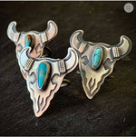 Load image into Gallery viewer, Cattle Skull American Turquoise Ring