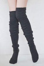 Load image into Gallery viewer, Scrunchy Over the Knee Socks - Dark Grey