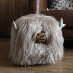 Load image into Gallery viewer, Highland Bull Footstool - Buff