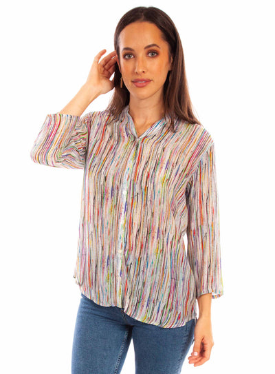 Abstract Stripe Blouse