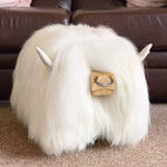 Load image into Gallery viewer, Highland Bull Footstool - Ice White