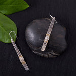Load image into Gallery viewer, Hammered Sterling & Herkimer Earrings