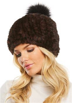 Knitted Faux Fur Hat Whiskey