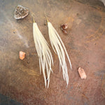 Load image into Gallery viewer, Cone Feather Earrings - Ivory