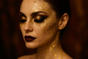 Gilded Glamour: Unleashing the Artistry of Halloween Makeup with Gold Leaf