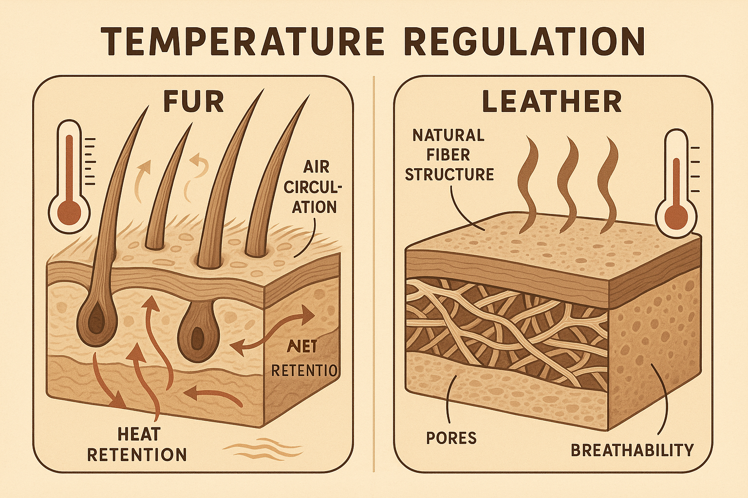 The Science Behind Warmth: How Leather and Fur Naturally Regulate Temperature