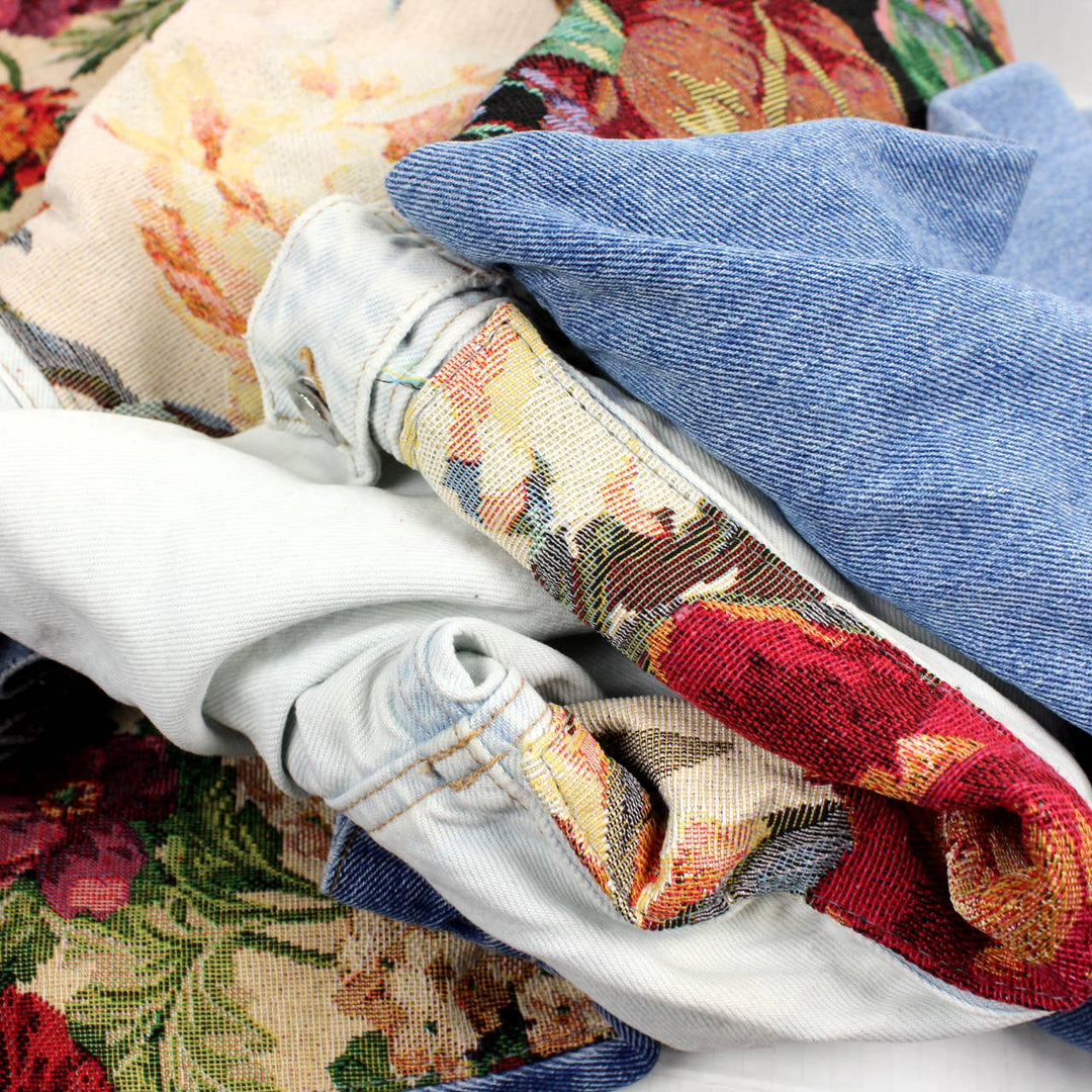 Recycled Floral Tapestry Denim Jacket