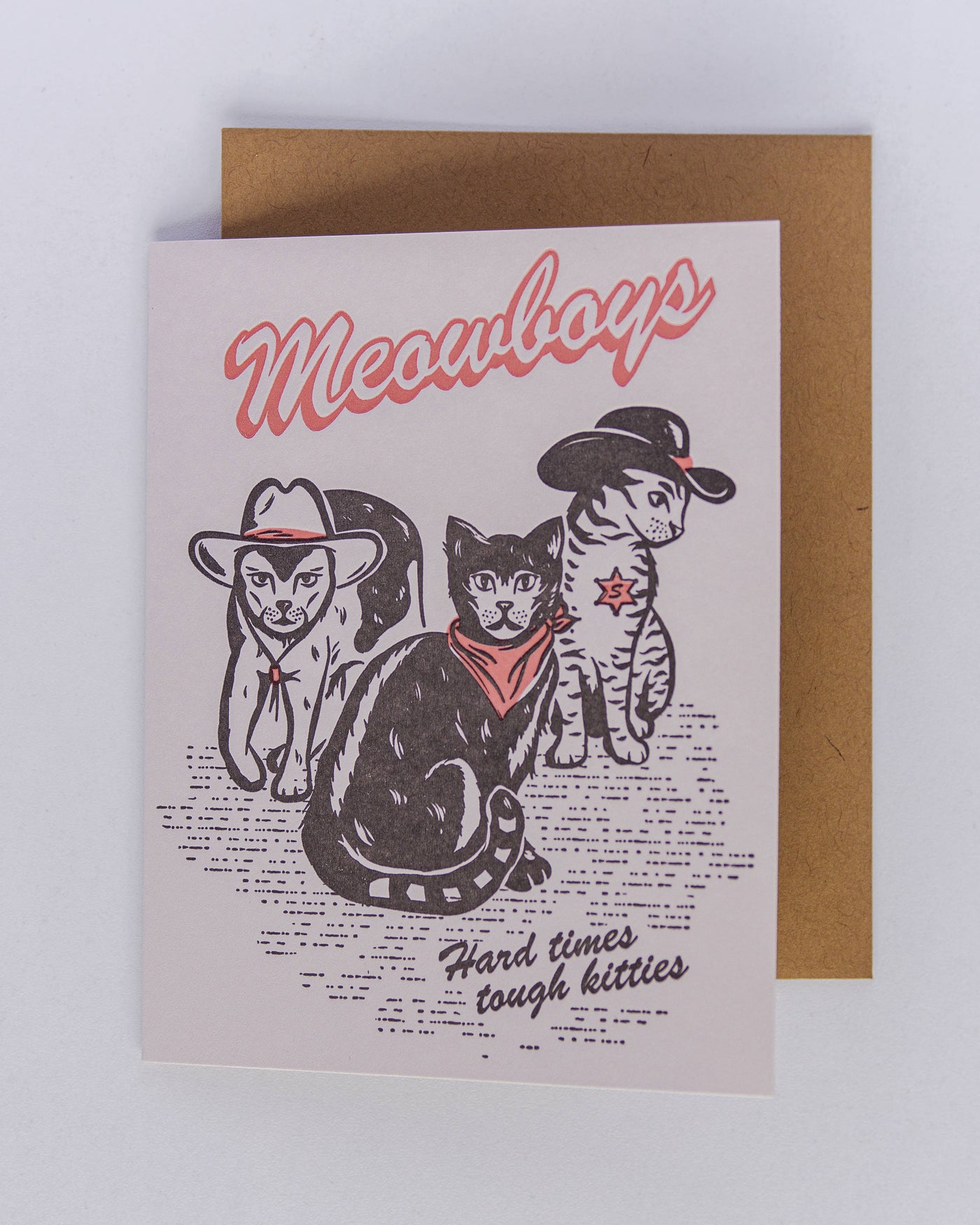 Meowboys Greeting Card