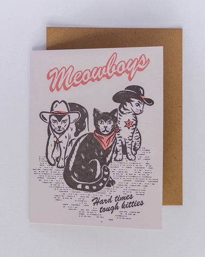 Meowboys Greeting Card