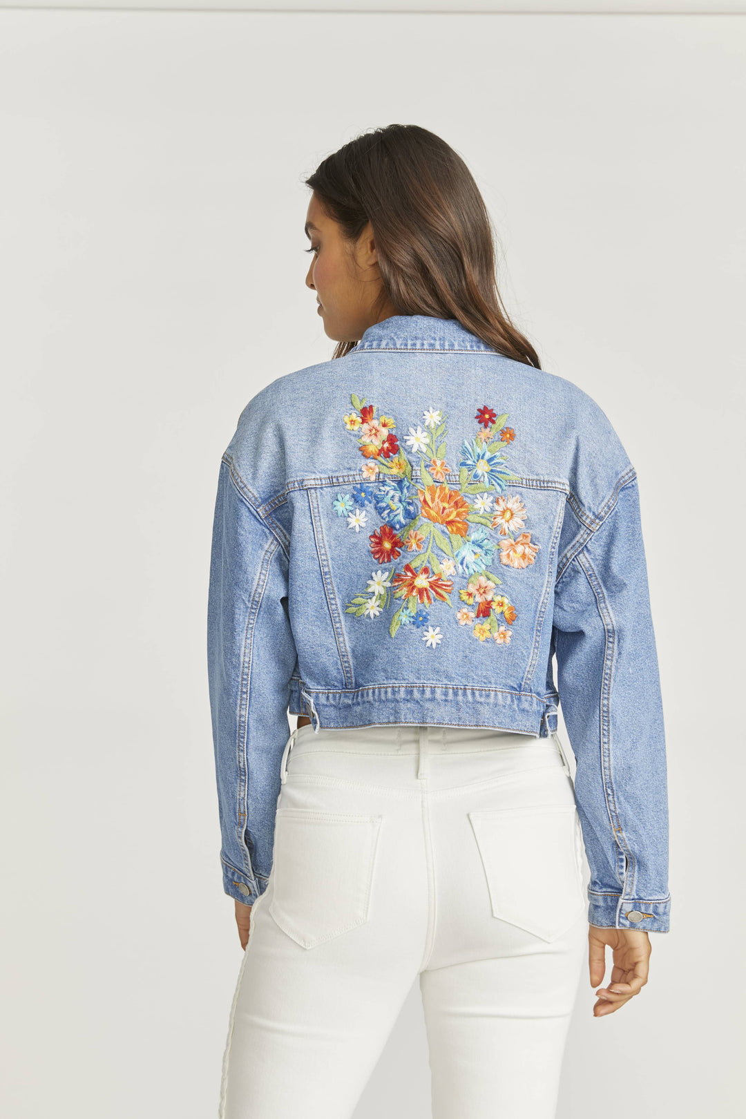 Le Bouquet Denim Crop Jacket