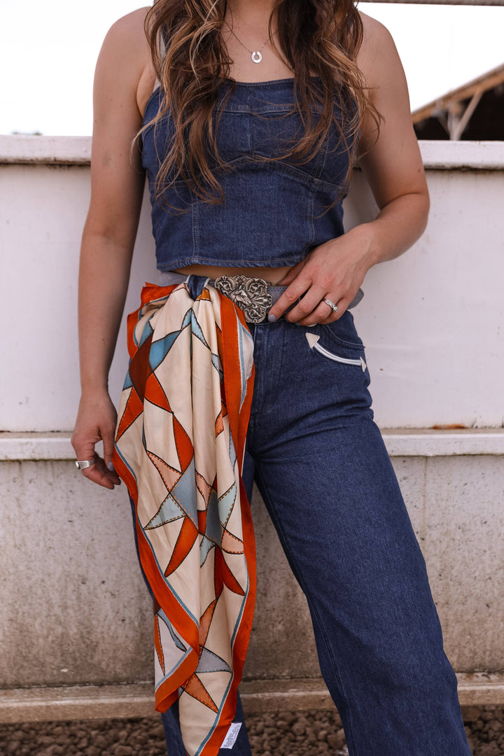 Americana Stars 100% Mulberry Silk Wild Rag