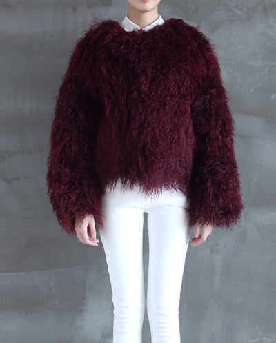 Shearling Jacket Dark Cherry