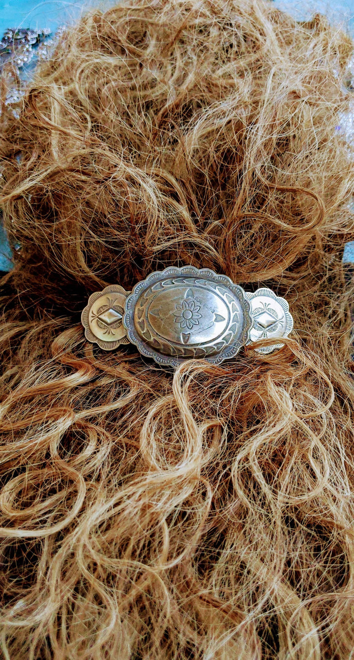 Silver Barrette, Western Hairclip, Southwestern Style