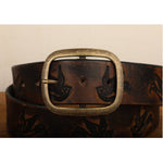 Load image into Gallery viewer, Embossed Sparrow Aged Leather Belt
