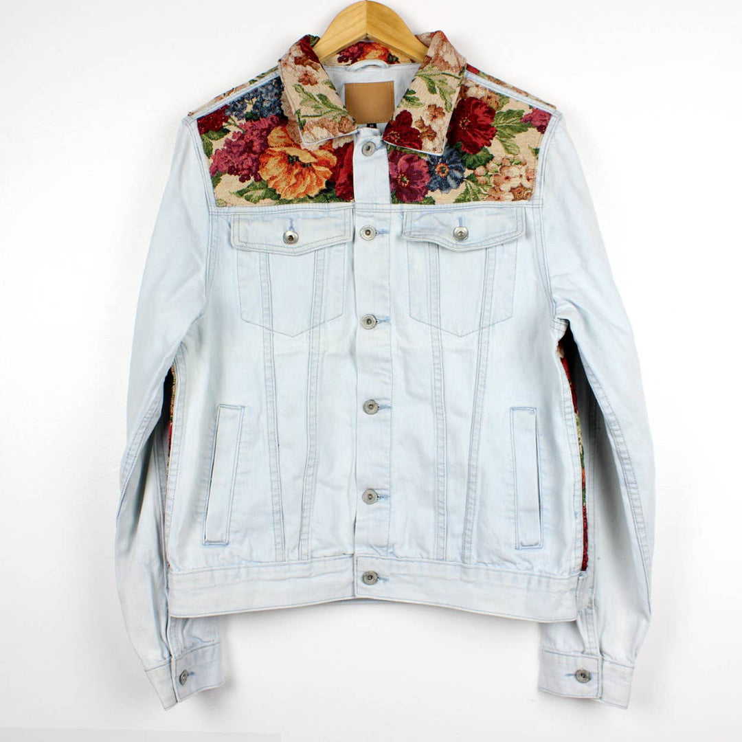 Recycled Floral Tapestry Denim Jacket