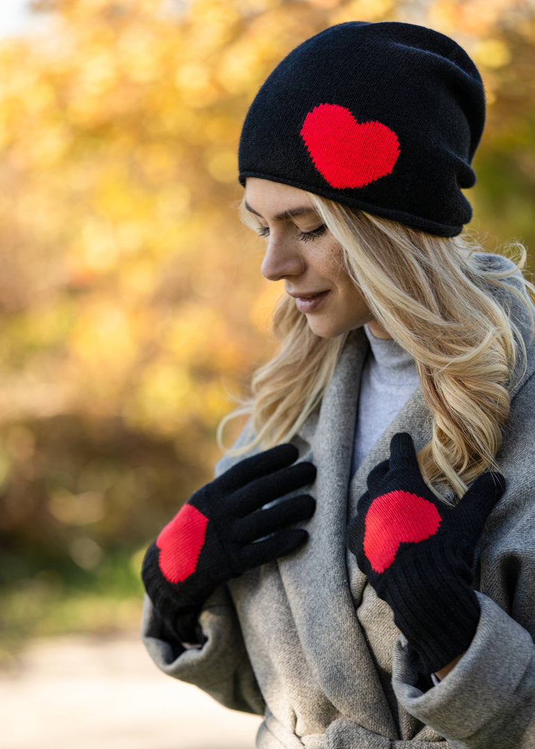 Cashmere Blend Heart Gloves