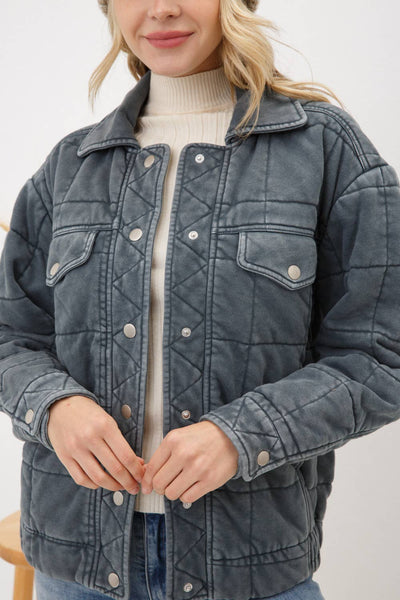 Stone Washed Quilted Jacket