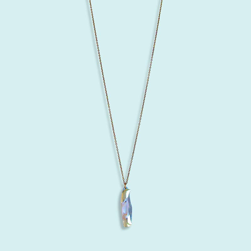 Shell Handled Knife Necklace – Aged Brass Chain