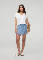 Load image into Gallery viewer, Performance Denim Lite Wrap Skort