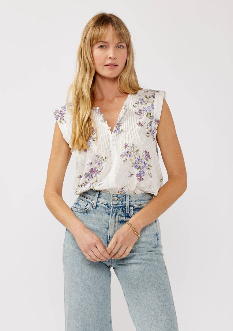 Cotton Floral Eyelet Top