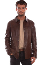 Load image into Gallery viewer, Leather Shirt Jacket
