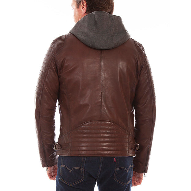 Leather Jacket with Zip-Out Hood
