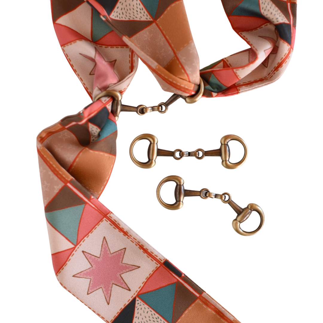Snaffle Bit Scarf Slide in “Antique Bronze”