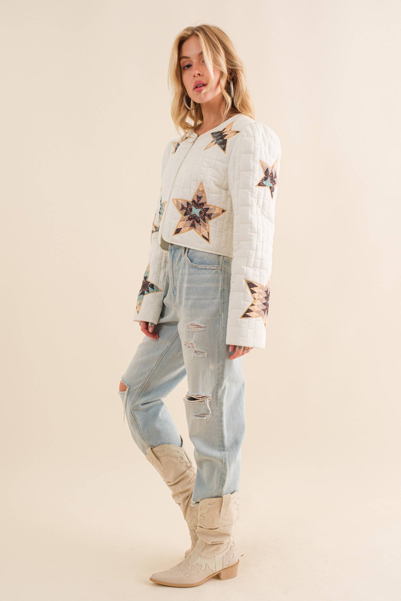 Quilted Star Embroidered Jacket