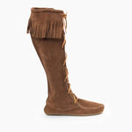 Load image into Gallery viewer, Front Lace Knee High Boot Dusty Brown
