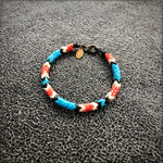 Load image into Gallery viewer, Snake Glass Bracelet - Thunderbird, Chevron Bead Bracelet: Small - 7.5&quot;
